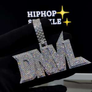 Custom Pendant Iced Out Moissanite Diamond Charm 925 Sterling Silver Hip Hop Style <b>Name</b> Jewelry Luxury <b>Chain</b> Pendant - Product Image 1
