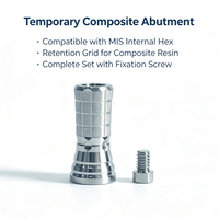 Abutment temporaire latéral pour système d'implantation MIS avec hexagone anti-rotation et base en titane avec vis