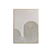 Décorations modernes personnalisées Arche en plâtre Peinture beige pure 3D pour la maison Peinture minimaliste sur toile Logo personnalisé à l'huile Art 3d