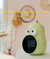 Jam Alarm Elektronik Modern Pear ABS Smart Home dengan Pengaturan Waktu, Countdown, Snooze, Layar LED Cermin - Dioperasikan dengan Baterai untuk Ruang Tamu