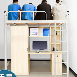 <span class=keywords><strong>Lit</strong></span> superposé double en acier <span class=keywords><strong>et</strong></span> bois <span class=keywords><strong>avec</strong></span> garde-corps de sécurité pour enfants, <span class=keywords><strong>bureau</strong></span> d'activités <span class=keywords><strong>et</strong></span> <span class=keywords><strong>rangement</strong></span> en dessous - Product Image 2