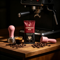 Sachet à fond plat personnalisé avec logo imprimé pour l'emballage de poudre de café, impression par gravure, sachet Mylar haute barrière avec valve
