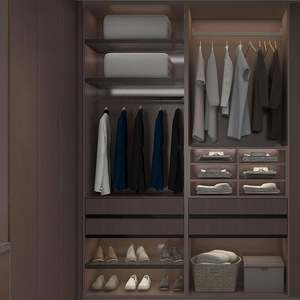 Armario Vestidor Moderno en Forma de L de Madera para Dormitorio, Diseño Personalizado, Ecológico, Color y Tamaño Personalizables, para Villa - Product Image 3