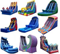 Toboggan aquatique gonflable géant de qualité commerciale EN14960, personnalisé ODM, rose, avec piscine de glissement