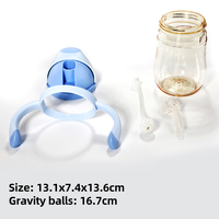 Biberon portable Wellfine PPSU PP Mini pour bébé, isolé, luxueux, avec paille transparente, poignée, sans BPA, écologique, dessin animé, 10 oz, nouveau-né