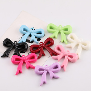 3D <b>Bow</b> Tie Ribbon Acrylic Pendant Colorful DIY Jewelry Accessories For Bag Keychain Decorations - Product Image 1