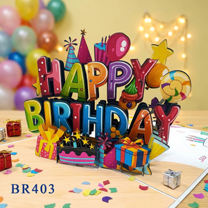 Meilleure Vente : Carte de Vœux Joyeux Anniversaire Faite Main en Papier Découpé 3D, Design Personnalisé, Décoration d'Intérieur, Art de Collection, Viet-craft - Product Image 1