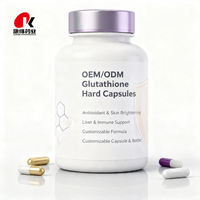 Capsules dures de glutathion réduit 500 mg, fabrication OEM, marque privée, certifié GMP ISO, fabricant de compléments alimentaires