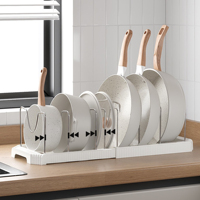 Support de rangement multifonctionnel pour bols et couvercles de cuisine, anti-poussière, avec égouttoir, en PP et acier inoxydable, pour placard