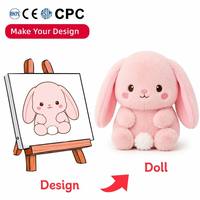 Boneka Kelinci Plush OEM Custom, Mainan Hewan Isi Dakron Lembut, Grosir Pabrik, Hadiah Ulang Tahun Lucu, Boneka Isi Kapas PP, Bersertifikat CE CPC EN71