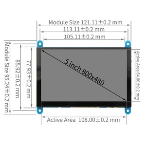 Nieuwe <span class=keywords><strong>5</strong></span> Inch 800*480/1024*600 Capacitieve Touchscreen Monitor Industriële Android <span class=keywords><strong>Raspberry</strong></span> <span class=keywords><strong>Pi</strong></span> Met Driver Board Lcd-Modules - Product Image 2