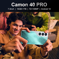 Nouveau Camon 40 Pro Power Techno 12+256GB/512GB LTE Espagnol 108MP Octa-Core 7.2 pouces OLED 120Hz Smartphone 5G Charge Rapide 120W