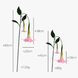 Chất Lượng Cao Handmade 2 Đầu Nhân Tạo Bất Động Cảm Ứng PU Hiện Đại Trắng Màu Hồng Datura Stramonium Hoa Bảng Trung Tâm Đám Cưới - Product Image 3