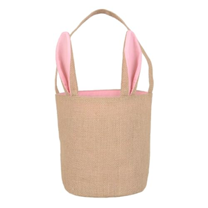 Panier de Pâques en lin mignon, grand format, avec motif lapin et bonbons, vente directe usine, produit phare - Product Image 5