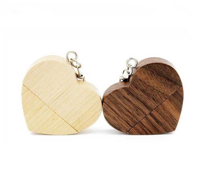 Promotion High Speed Usb Memory Stick 8Gb 16Gb 32Gb 64Gb Heart Shape Wooden Usb Flash Drive