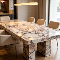 Losas Grandes de Calacatta Viola a Medida con Superficie Pulida para Isla de Cocina, Mesa de Comedor, Baño, Encimeras de Lavabo Modernas