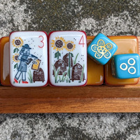 Jeu de Mahjong Américain de Luxe Moderne à 7 étages, Peint à la Main, avec 160 Cartes Acryliques Sculptées, Pliable et Portable, Idéal pour Offrir