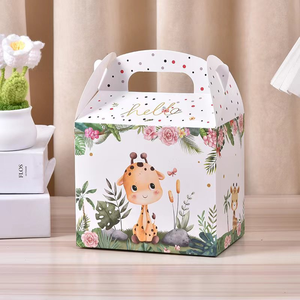 Cartella per festa a tema giungla per bambini compleanno e Baby Shower scatola regalo per caramelle in cartone con manico per festa - Product Image 3