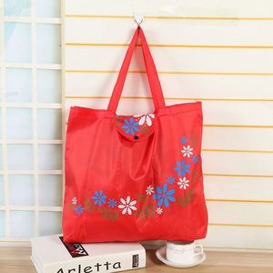 Sacs de courses pliables réutilisables en gros, petits sacs fourre-tout écologiques à bouton-pression motif floral, sacs à main et portefeuilles avec boucle dissimulée, en stock - Product Image 2