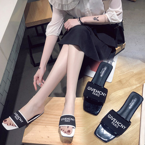 Versión Coreana de zapatillas planas con letras para <span class=keywords><strong>mujer</strong></span>, <span class=keywords><strong>zapatos</strong></span> de playa cómodos, simples y versátiles a la moda en verano - Product Image 3