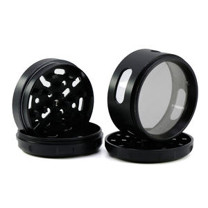 Molino de Hierbas Secas de Aleación de Zinc de 2.5 Pulgadas y 4 Piezas al por Mayor |   Accesorio para <span class=keywords><strong>Tabaco</strong></span> y Especias con Ventana de Doble Cara, Estilo Simple y Logotipo Personalizado - Product Image 2