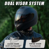 Casque de moto intégral unisexe pour hommes et femmes, durable, sûr, à visière teintée, très vendu