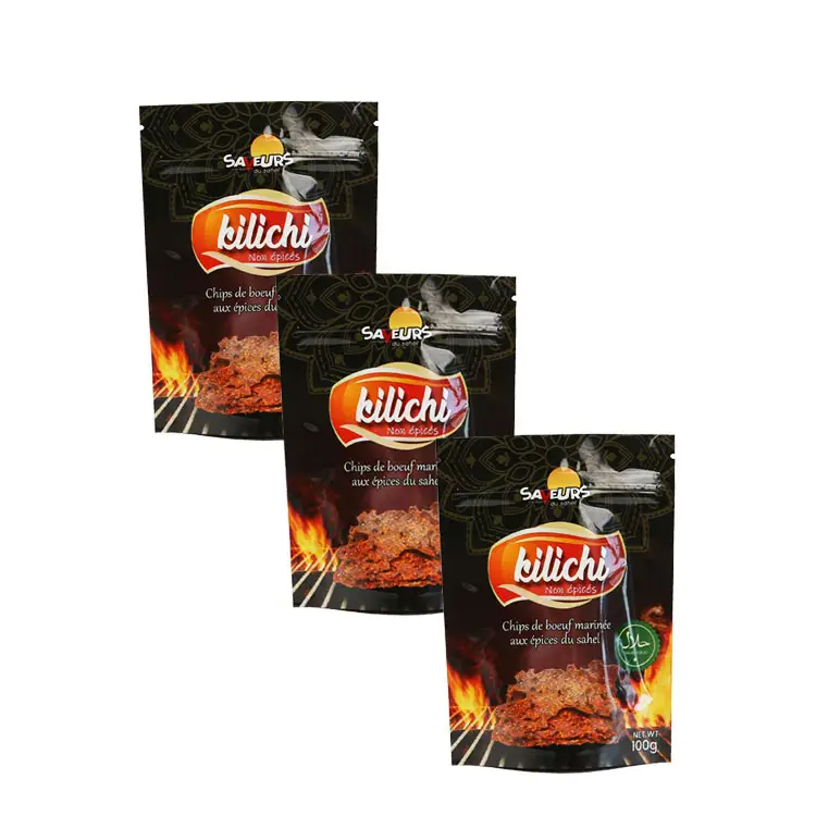 Hersteller Großhandel individuell bedruckte Stand-Up-Beutel Druck verschluss beutel Lebensmittel beutel 100g Chips Verpackungs beutel