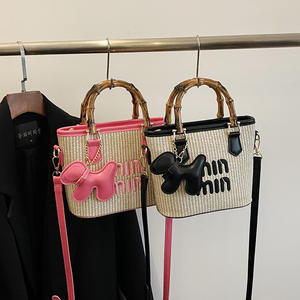 Bolsos de paja para mujer con asa de bambú, tendencia primavera-verano 2026, gran oferta, bolsos de paja para mujer, bolsos para teléfono para niñas - Product Image 4