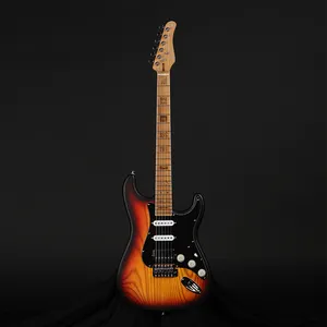 Derulo Chitarra Elettrica OEM Su Misura Alta Qualità Boutique Stratocaster STtype SwampAsh Corpo RoastedMapleNeck & Tastiera Customshop