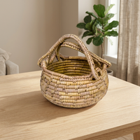 Panier de rangement personnalisé en feuilles de palmier naturelles et écologiques, fabriqué au Bangladesh, en stock, best-seller, exportable
