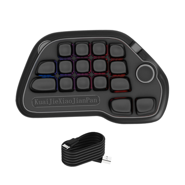 17-Key Customized Mechanical USB Wired Mini Numeric Keypad with RGB Backlit for Desktop Gaming Office
