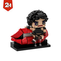 Funbuild Classic Ensemble de Blocs de Construction à Assembler, Figurine Miniature Cheveux Bouclés et Statue Lèvres Volumineuses, Double Mode, pour Ornements