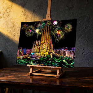 Rompecabezas de Pintura Rascable de Paisaje Urbano, Hecho a Mano, Creativo, Regalo DIY, A3, Papel Rascable Colorido para Adultos, Lienzo Chino - Product Image 4