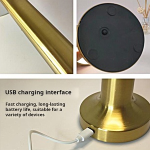 Expédition d'usine Led Rétro Or Lampe De Table Rechargeable Capteur Tactile Sans Fil Lampe De Bureau Pour Bar Restaurant Café Salon R - Product Image 6