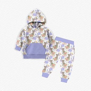 Pyjamas de Noël personnalisés imprimés en bambou et élasthanne, ensemble de pyjama à manches longues pour bébés, ensemble de 2 pièces à <span class=keywords><strong>capuche</strong></span> en bambou pour tout-petits - Product Image 4