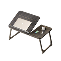 Meja Laptop kayu lipat Modern, Meja belajar sederhana untuk rumah, kamar tidur, asrama, sekolah, dengan integrasi tempat tidur untuk ruang kecil