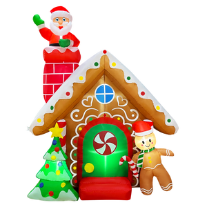 <span class=keywords><strong>Maison</strong></span> gonflable de Noël de 7 pieds avec Père Noël et lumières LED, atelier de Père Noël, décoration de jardin gonflable pour l'extérieur pour l'affichage des fêtes - Product Image 6