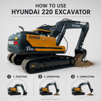 Excavadora Hyundai HD225 de Segunda Mano Confiable con Motor Cummins, Excavadora de Orugas Reacondicionada de Alta Calidad en Venta
