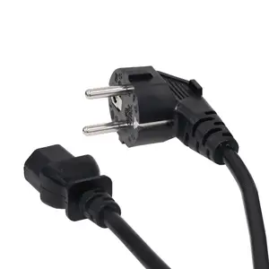 Cabo de alimentação padrão pc H03vvh2-f 2 pinos, cabo de alimentação para computador com plug fêmea c7