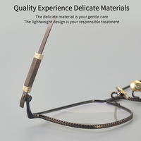 Gafas de lujo de titanio y madera de sándalo, montura óptica unisex de diseñador, clásicas cuadradas de aro completo con diamantes.