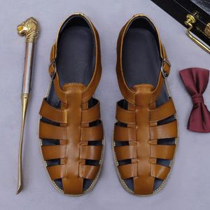 Sandales gladiateur en cuir pour hommes, de haute qualité, personnalisées, décontractées, pour la randonnée en plein air, respirantes, plates, pour l'été - Product Image 3