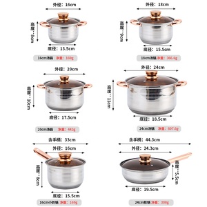 Bộ nồi chảo chống dính 12 món, đáy đôi, chất liệu thép không gỉ, kèm nắp kính, dùng được cho bếp gas - Product Image 3