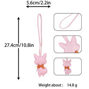 Креативная Подвеска из искусственной кожи лиса с ремешком и сумкой, аксессуар для сумочки, подвесная бирка, модный роскошный Подарочный Брелок, сумка-брелок - Product Image 2