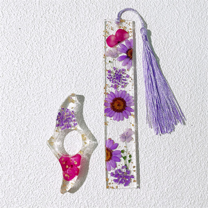 Handmade Acrylic Tùy Chỉnh Bookmark Khô Ép Hoa Với Tua Epoxy Chất Liệu Nhựa Quà Tặng Khuyến Mãi - Product Image 3