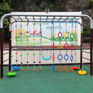 Structure d'escalade extérieure <span class=keywords><strong>pour</strong></span> la <span class=keywords><strong>maternelle</strong></span> : cordes, balançoires, échelles en corde, anneaux suspendus <span class=keywords><strong>pour</strong></span> l'intégration sensorielle - Product Image 4