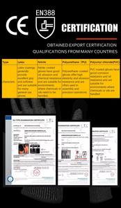 SUNSHINE A6 4X44F Guantes DE TRABAJO DE SEGURIDAD RECUBIERTOS DE PU anticorte de fibra HPPE Guantes resistentes y a prueba de cortes para trabajadores de la construcción - Product Image 6