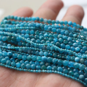 <span class=keywords><strong>Perles</strong></span> petites coupées en phosphospodumen bleu naturel, accessoire pour bracelet d'été simple à faire soi-même, matériau cristallin - Product Image 4