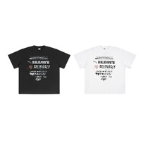 Camiseta de Hombre al por Mayor, Último Estilo, Casual, Moderna, de Marca, Holgada, con Impresión de Letras Personalizadas y Logotipo, de Tela Gruesa
