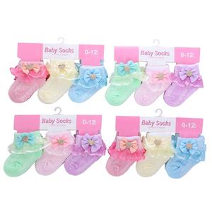 बॉलीश कैंडी रंग ग्रीष्मकालीन जाल कपास की लड़की राजकुमारी प्यारा शुद्ध रंग सुंदर बाल मोजे - Product Image 5