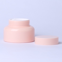 Pot en plastique rond rose de 15g, 30g, 50g avec couvercle à poignée facile à transporter pour la vente en gros de gel à ongles et le stockage cosmétique réutilisable